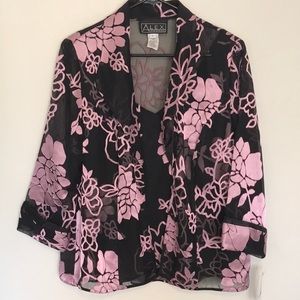 NWT!  2 piece jacket and top by Alex. Navy/pink